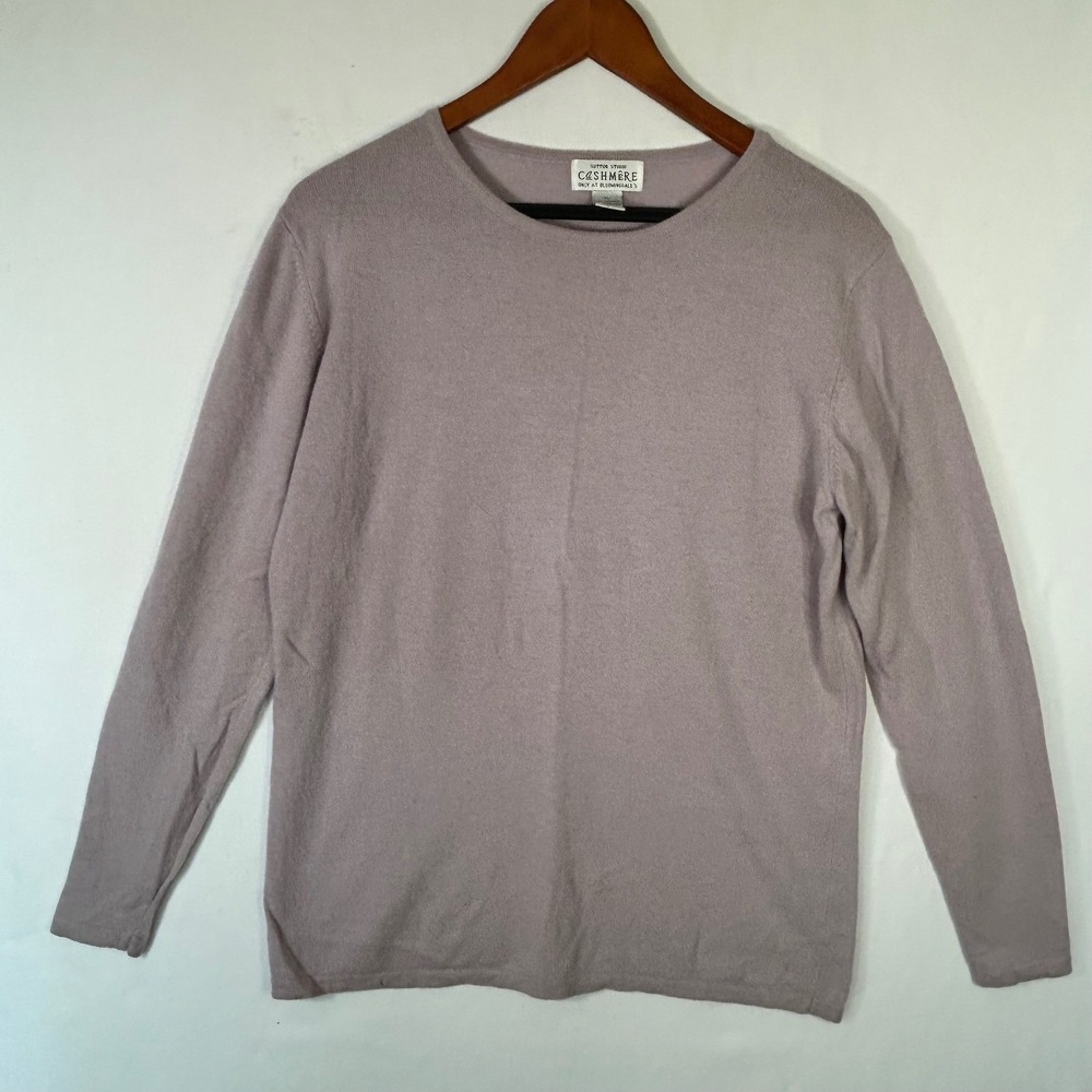 Sutton Studio Bloomingdales Womens XL Cashmere Sweater Lavender Purple Crew Neck